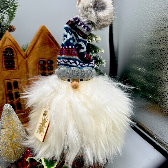 Hand Crafted Other - Gnome Tomte Nordic Mystical Folklore Figurine Sheepskin Rabbit Fur Wool